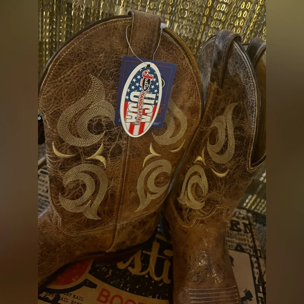 JUSTIN MEN’S RRENT RAIL WESTERN BOOT - Picture 6 of 8